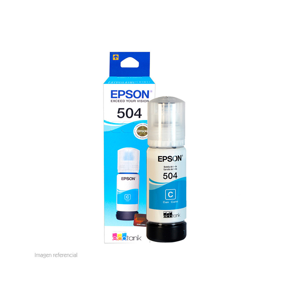 TINTA EPSON CYAN BOTELLA T504